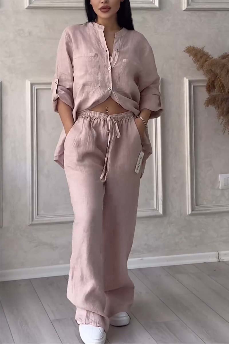 Fara | Completo di lusso in cotone e lino – Camicia e pantaloni