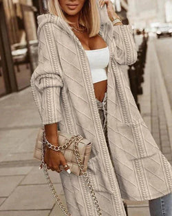 Johani | Cardigan con cappuccio a lunghezza estesa