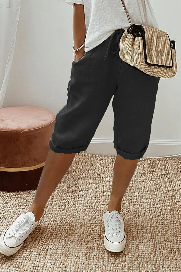 LUI – PANTALONCINI LEGGERI IN COTONE E LINO