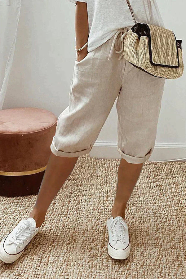 LUI – PANTALONCINI LEGGERI IN COTONE E LINO