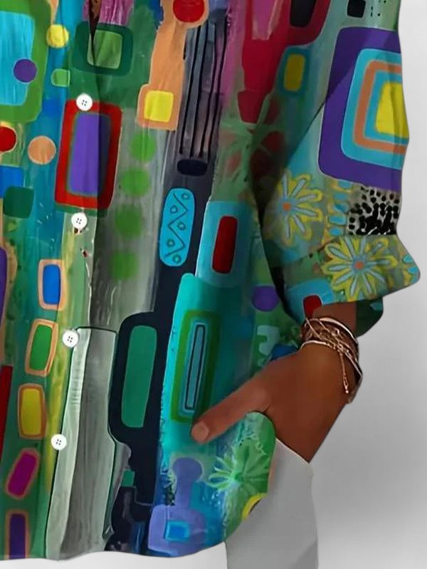 Rose™ | Elegante camicetta con motivo geometrico