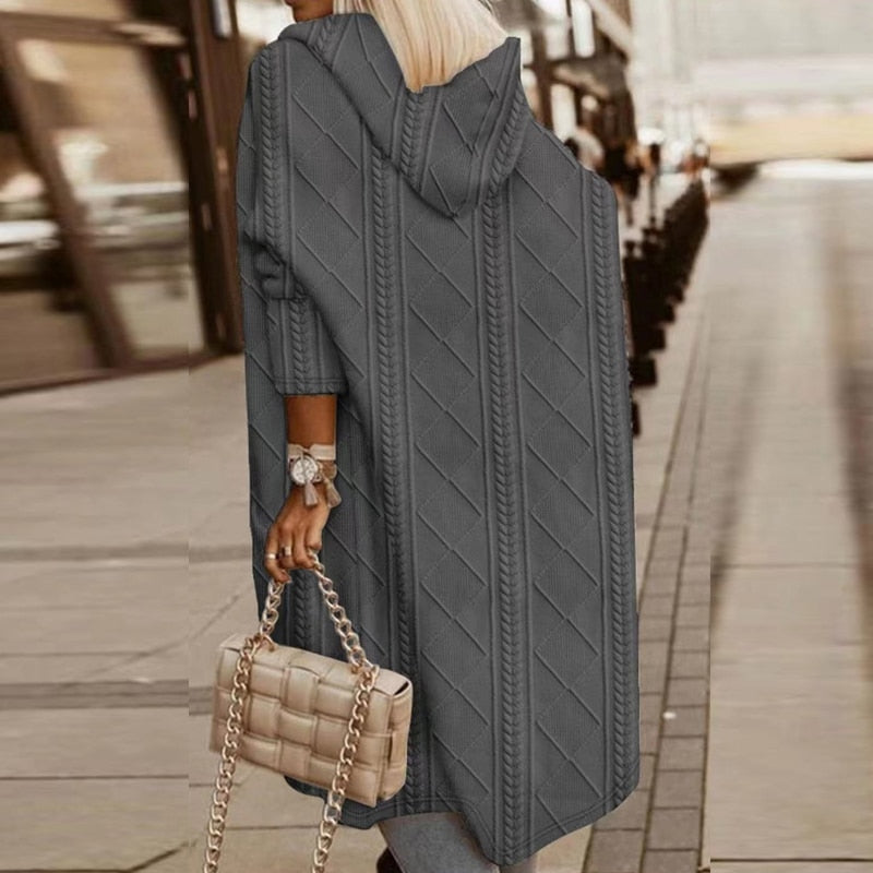 Jelone - Cardigan con cappuccio lungo 