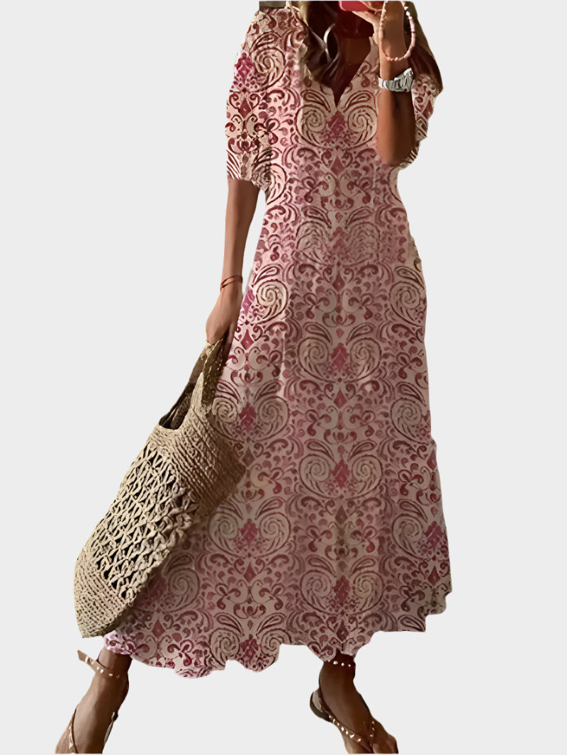 Abito vintage con scollo a V